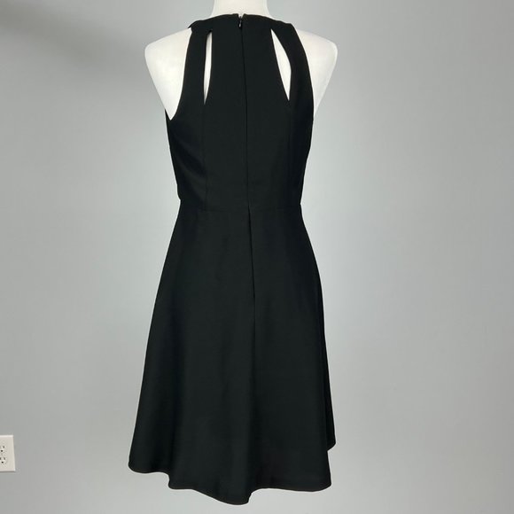 Banana Republic Black Sleeveless Fit Flare Dress Back Cutout size 4 - Picture 5 of 11